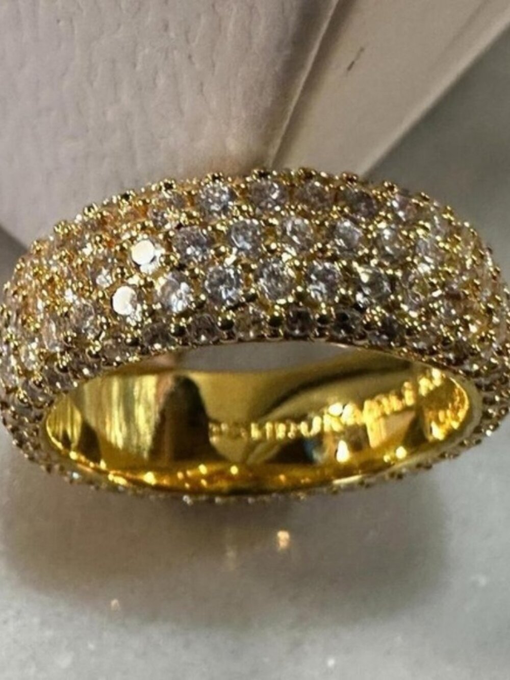 Genuine PANDORA 14k Plated Sparkling Row Band Ring 163511C01 Size‎ 9